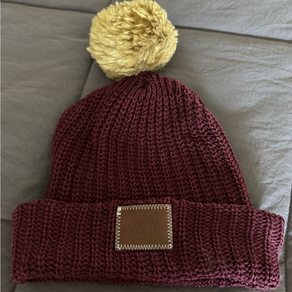Love Your Melon Maroon Knit Beanie